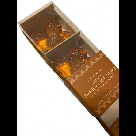 Williams Sonoma Acorn Taper Holder Amber - Picture 2 of 6